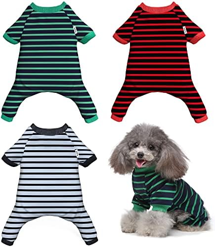 Enipoly PET pidžama za male pse i mačke, jednodijelno zumska košulja, srednja, zelena | Grey | Crvena