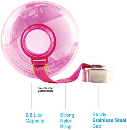 Novi val Enviro BPA Besplatno 2,2 litara boca za vodu Pink