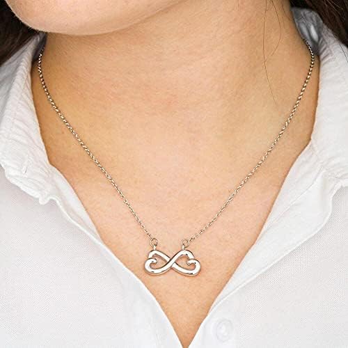 Nakit za poruke, ručno izrađena ogrlica - personalizirani poklon Infinity Hearts, farmaceut Diplomirani