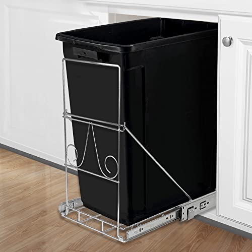 Izvucite podesivo ispod kabinetskog smeća može izvući klizač klizača za kuhinjski sudoper, pogodan za većinu 7-11 galona smeća - smeće ne može uključivati