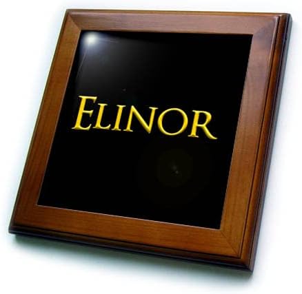 3drose Elinor elegantno ime za djevojčice u Americi. Žuta na Crnom šarmu-uokvirene pločice