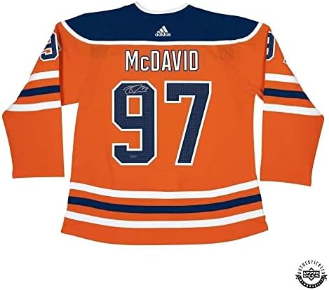 Connor McDavid AUTOGREMENTNI TUNIDAS OPREMI ADIDAS Orange Jersey - gornja paluba - autogramirani NHL dresovi