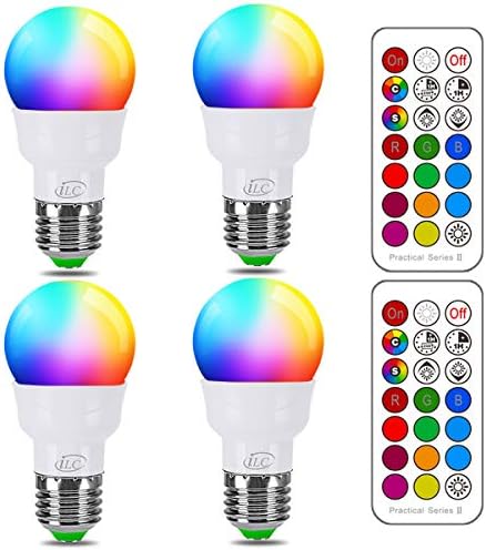 ILC RGB LED sijalica, sijalica koja mijenja boju, 40W ekvivalentno, 450LM, 2700k toplo Bijela 5w E26 Vijčana