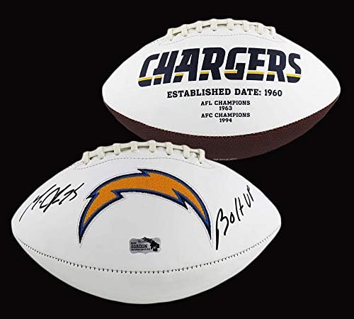 Melvin Gordon autografirao / potpisao Los Angeles Chargers vezeni NFL fudbal sa natpisom Vijak up