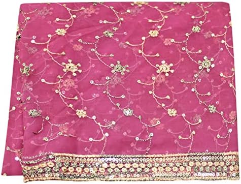 Peegli Vintage Pink Dupatta Georgette mješavina dugih šalova cvjetna DIY zanatska tkanina Indijski ženski