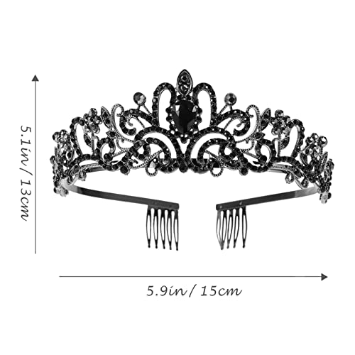 KALLORY Baroque Queen Crown, Vintage barokna Tiara Rhinestone princeza traka za glavu vjenčanje pokrivala