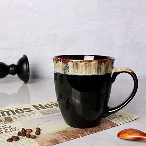 Greefun Premium glazirana 20oz keramička šolja za čaj i kafu Set od 2, izdržljiva svakodnevna šolja za dom