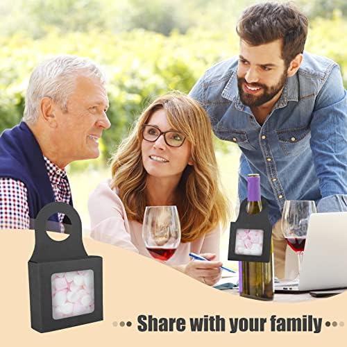 30 Count Kraft papirna kutija za flaše vina sa prozorskim visećim sklopivim vinskim kutijama za poklone