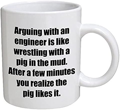 Smiješni Inženjer. Svađati se sa, je kao rvanje sa Pig-11 Oz šoljama za kafu-smešno inspirativno i sarkazam-By