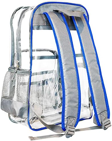 Meister All-Access Clear Backpack-zadovoljava škole & amp; Događaj sigurnosne torbe zahtjevi - Plava / Siva