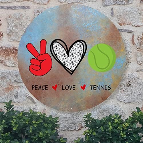 Mir Love Tenis Ball Dobrodošli na ulazni otvor Tenis Kugla metal znak prilagođen loptu Zidna umjetnost Vintage