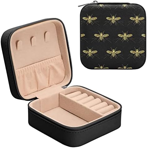 susiyo vezeni Zlatni pčelinji Print Travel Mini kutija za nakit prijenosni PU kožni Organizator slučaj za