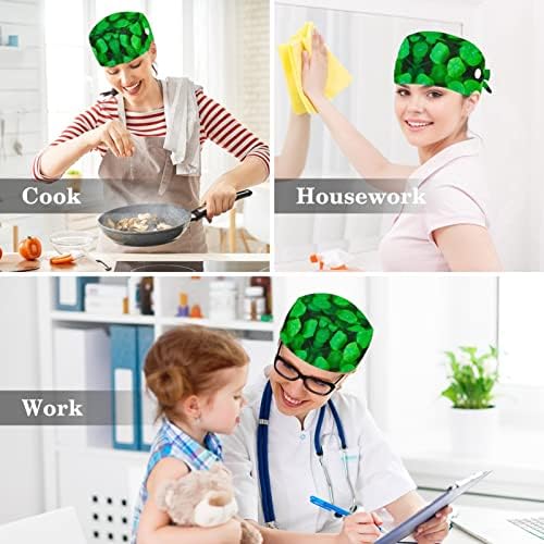 Sestra piling kape duga kosa, zelena djetelina napušta shamrock listove podesive radne kape sa tipkama i