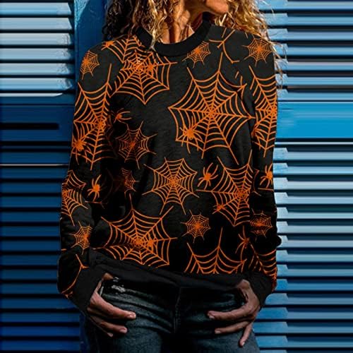 Ženska boja blok dukserice Crewneck džemper dugih rukava s dugim rukavima na vrhu dukseva za žene pulover
