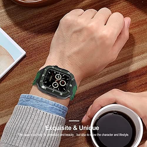 CNHKAU GUMENA ​​LELOY CASE CASE za Apple Watch 42 44 45mm Keramički modifikacijski komplet za iWatch serije