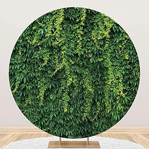 DASHAN okrugla pozadina zelenila zeleni listovi 7. 2x7. 2ft poliester trava zid pozadina prirodnog proljeća
