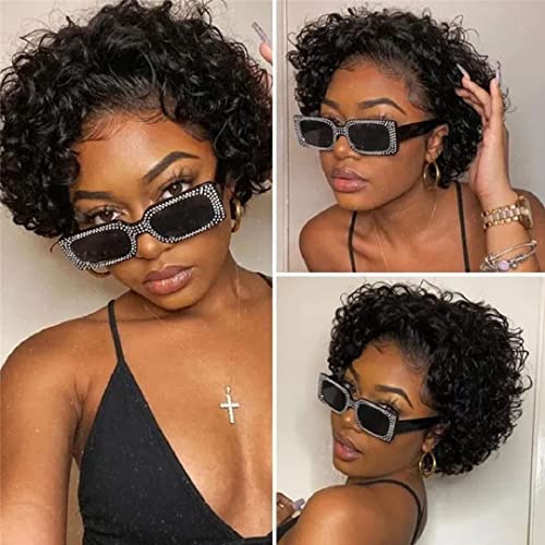 SUPERNOVA Curly Pixie Cut perike za crne žene ljudska kosa Pixie Cut Bob Lace prednje perike ljudska kosa