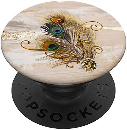 Peacock Perys Zlatni utovarivi Popsockets Popgrip: Zamotavanje za rezanje za telefone i tablete
