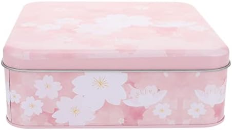 Jojofuny 3pcs Tinplate Božićne cvijeće Candy kescuits ružičasti ukras - konzerve za kvadrat Favorit Dekorativni