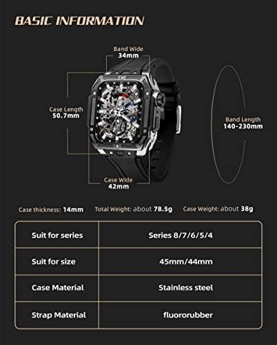 Kućište luksuzne modifikacije karbonskih vlakana za Apple Watch 45mm Viton Watch bend za IWATCH 7 8 ULTRA