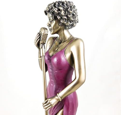 12,25 inčna ženska pjevačica hladna ukrasna figurica, brončana boja