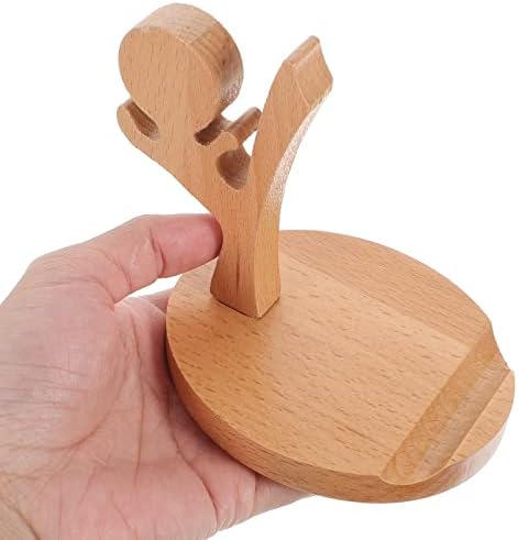 Sosoport Drveni nosač telefona Kung Fu figurine Mobilni mobilni telefon za stalak za stolove pametne tablete