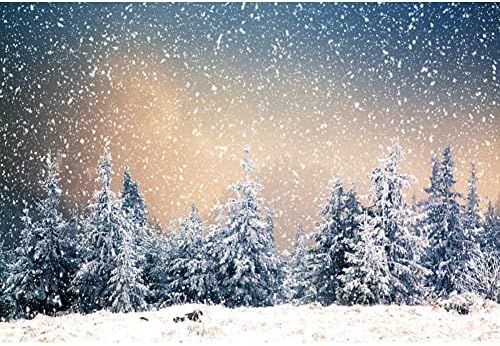 Zimska šuma pozadina Božić snijeg priroda krajolik Wonderland Glitter Vinyl pozadina Banner fotografija