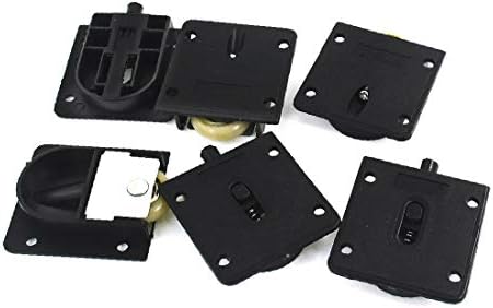 X-DREE 3 Set ormar za domaćinstvo crni pravougaonik ploča komponenta klizna vrata Roller (Rodillo de la