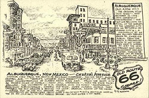 Centralna avenija Albuquerque, Novi Meksiko NM originalna Vintage razglednica