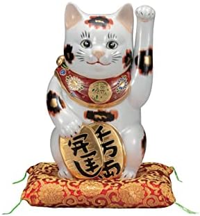 Privlači mačku. Zlatna mike mačka sa jastukom.japanese Kutani Ware. KTN-K7-1547