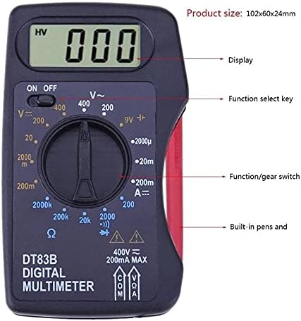 UxZDX Cujux Multimeter DT83B džep Digitalni ammeter Voltmete DC / AC Ohm Meter tester Električni instrumenti
