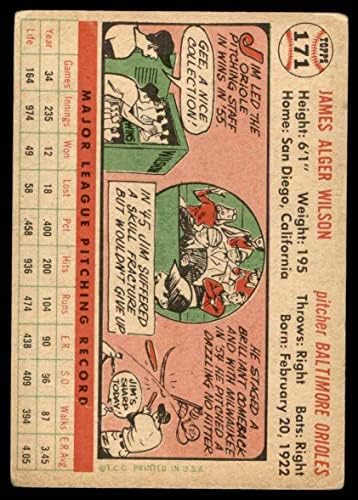1956 TOPPS 171 Gry Jimmy Wilson Baltimore Orioles Dean's Cards 2 - Dobar oriole