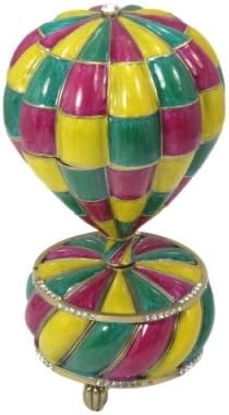 Krustallos ljubičasta checker emajl vrući zrak balon glazbe emajlirana figurica poklon kolekcionarski nakit