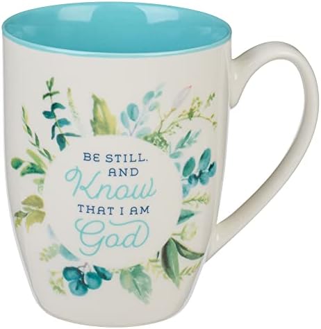 Christian Art pokloni ženska keramička kafa & šolja za čaj: Budi miran i znaj - Psalm 46:10 Sveto pismo,