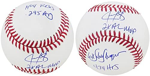 Juan Gonzalez potpisao je Rawlings Službeni MLB bejzbol W / 5 Statistika - autogramirani bejzbol