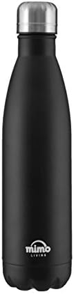 Premier Housewares Mimo vakuumska bočica, mat 350 ml, nehrđajući čelik, crni, 7 x 7 x 28 cm