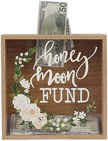 Hanna Roberts Fond za medeni mjesec i kartica Rustikalna Drvena kutija sa mješovitim cvjetnim vijencem dizajn