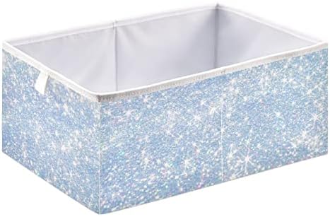 CaTaKu sjajne Glitter Cube skladišne kante za organizaciju, pravougaone kocke za odlaganje tkanine kante