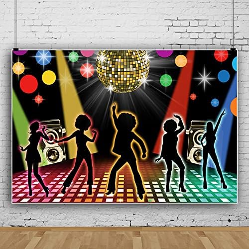 7x5ft Disco Party Backdrop,Disco Neon odrasli Nazad u 60-E 70-e 80-e 90-e Disco Dancing Night Let's Glow