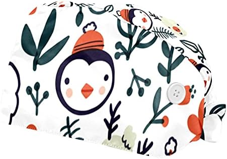 Slatki božićni snjegović ostavlja podesive kravata Unisex kape, radne kape sa tipkama i duksevima