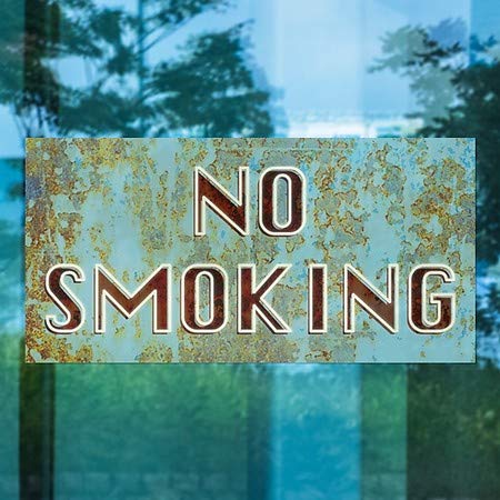 CGsignLab | Ne pušenje -Host stare plavo prozor Cling 24 x12