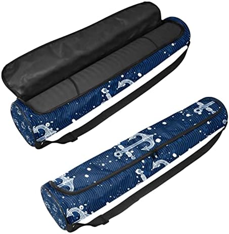 RATGDN torba za prostirku za jogu, Sidra morskog uzorka Wves i Splashes Exercise Yoga Mat Carrier full-Zip