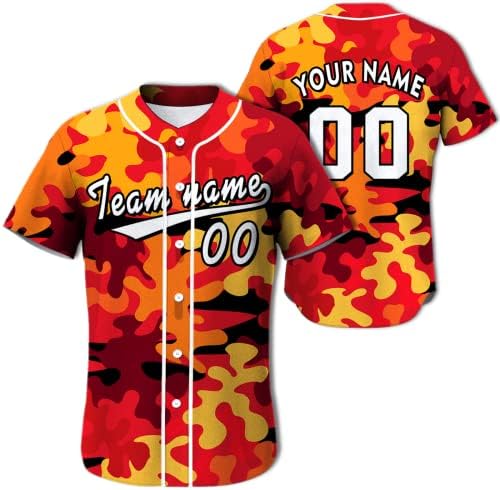 Prilagođeni baseball dres kamuflažnog ispisa Personalizirani ime Broj tima Košulje Baseball Softball Tim