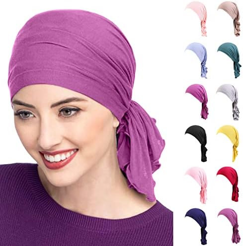 Žene Čvrsto mekani trendi prije vezani turbanski poklopac Beanie Hidžab Podesiva glava šal za hemopute za