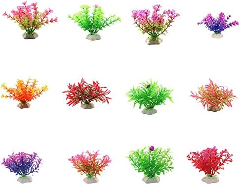 Mallofusa 3kom keramička baza Mix boja akvarijske biljke Artificia biljni dekor za dekoraciju akvarijuma